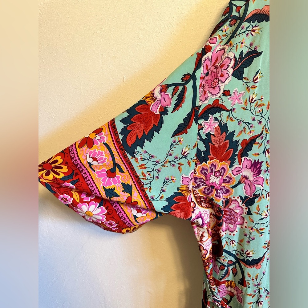 Anthropologie Multicolor Floral Kimono - Picture 10 of 14